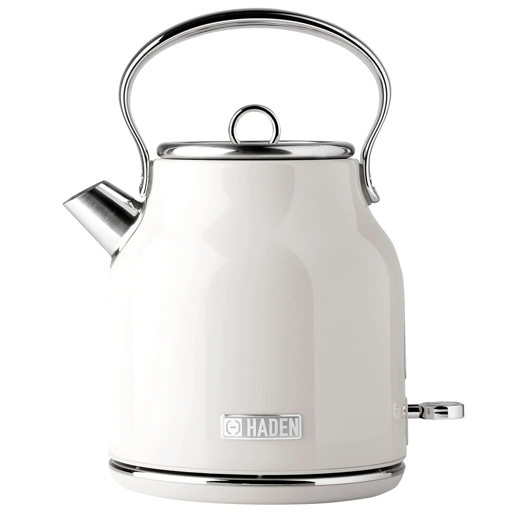 Haden Heritage 1.7 Liter Electric Kettle with 2 Slice Bread Toaster, White