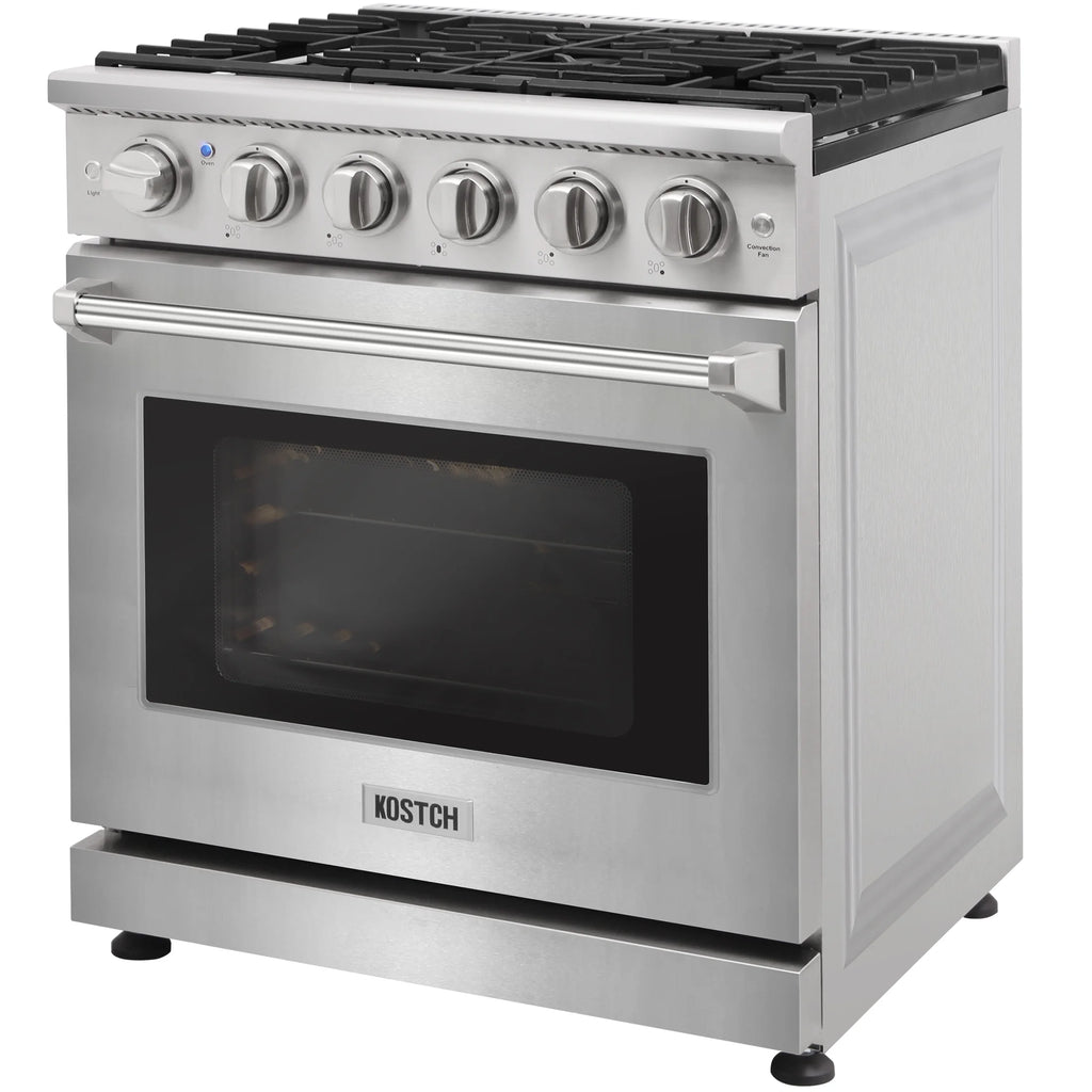 KOSTCH 30-in 5 burners 4.55-cu ft Convection Oven Freestanding Liquid Propane Gas Range ( Stainless steel )