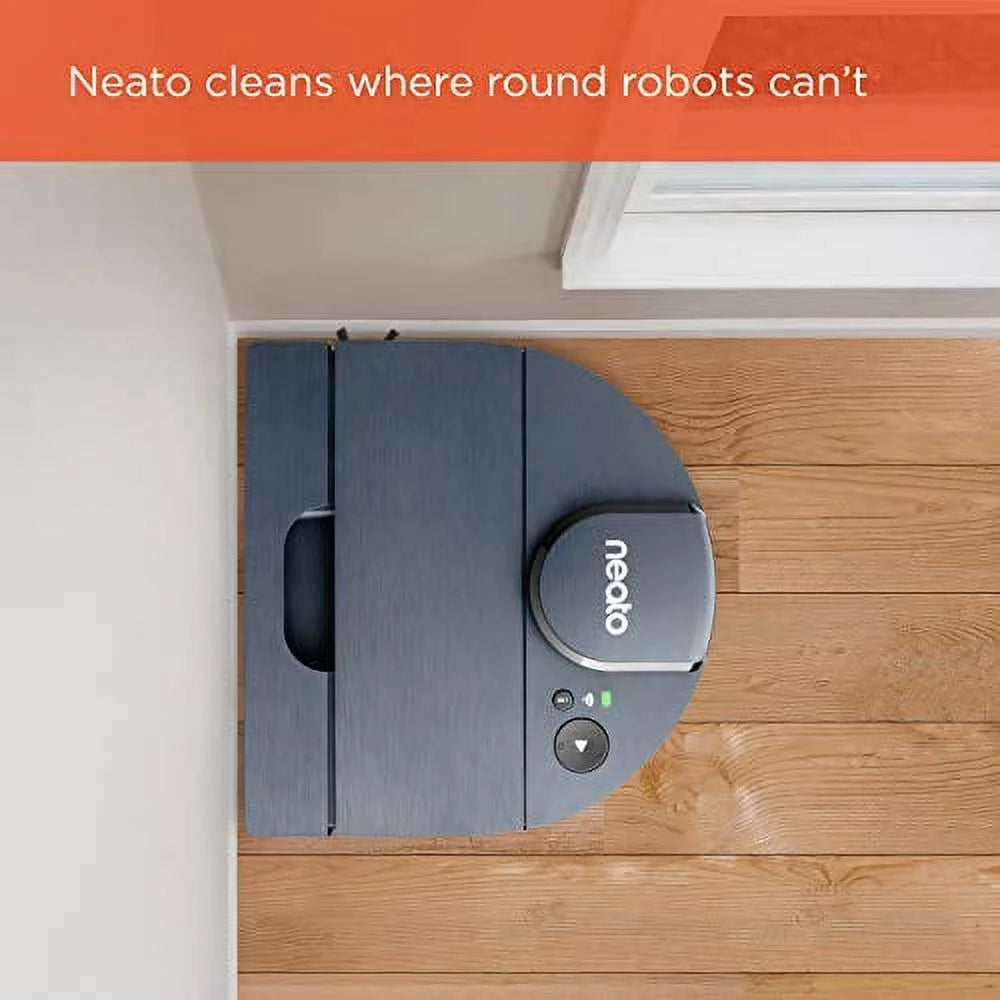 Neato D8 Intelligent Robot Vacuum Cleaner LaserSmart Nav, Smart Mapping, No-Go Zones, WiFi Connected, 100-min runtime, Powerful Suction, Turbo Clean, Edges, Corners & Pet Hair, XXL Dustbin, Alexa