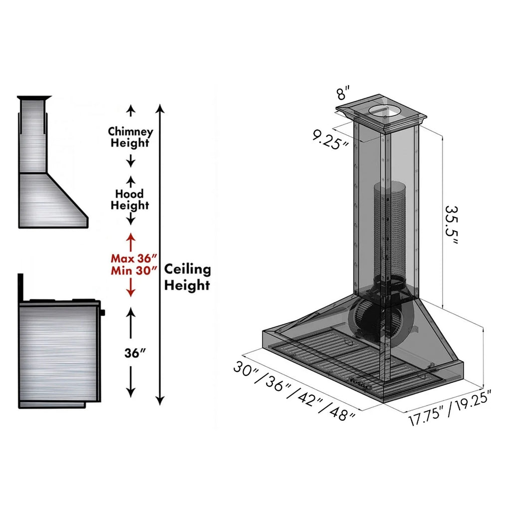 ZLINE 30 in. Designer Series Wall Mount Range Hood (KB2-BCXXX-30)