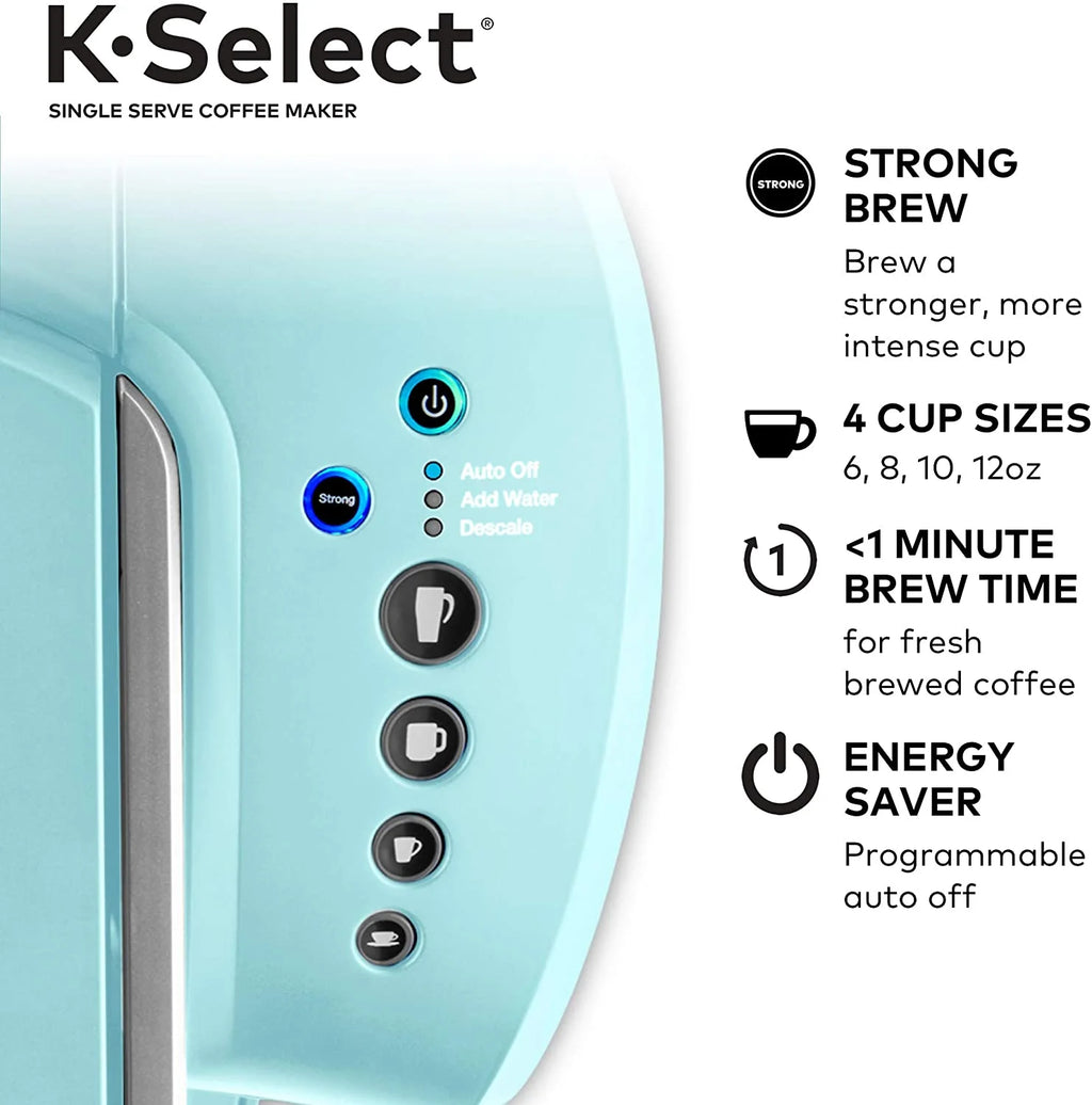 Keurig K-Select Coffee Maker, Single Serve K-Cup Pod Coffee Brewer, With Strength Control and Hot Water On Demand, Oasis
