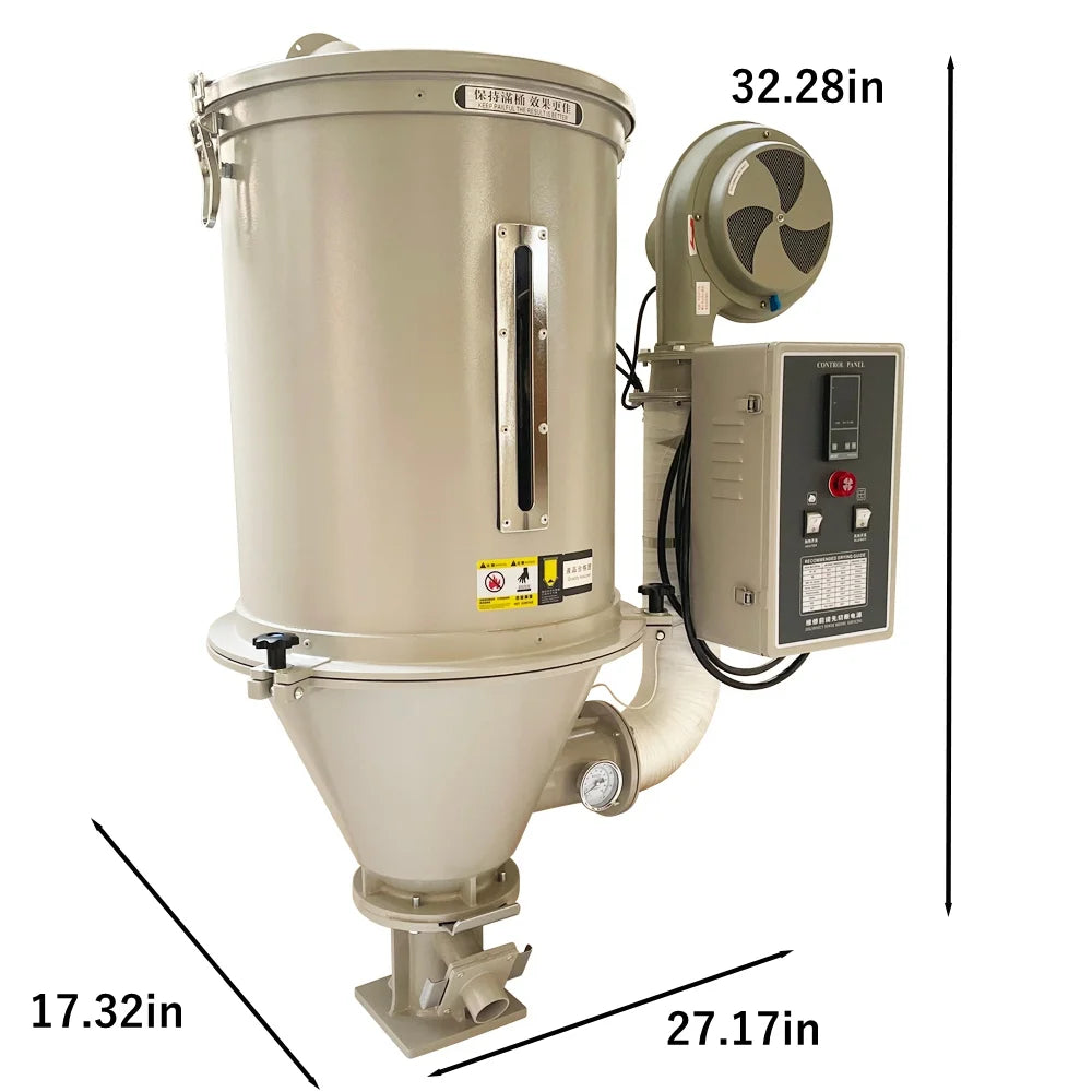 Techtongda 15kg Hopper Type Plastic Dryer Hot Air Plastic Pellet Dryer 220V