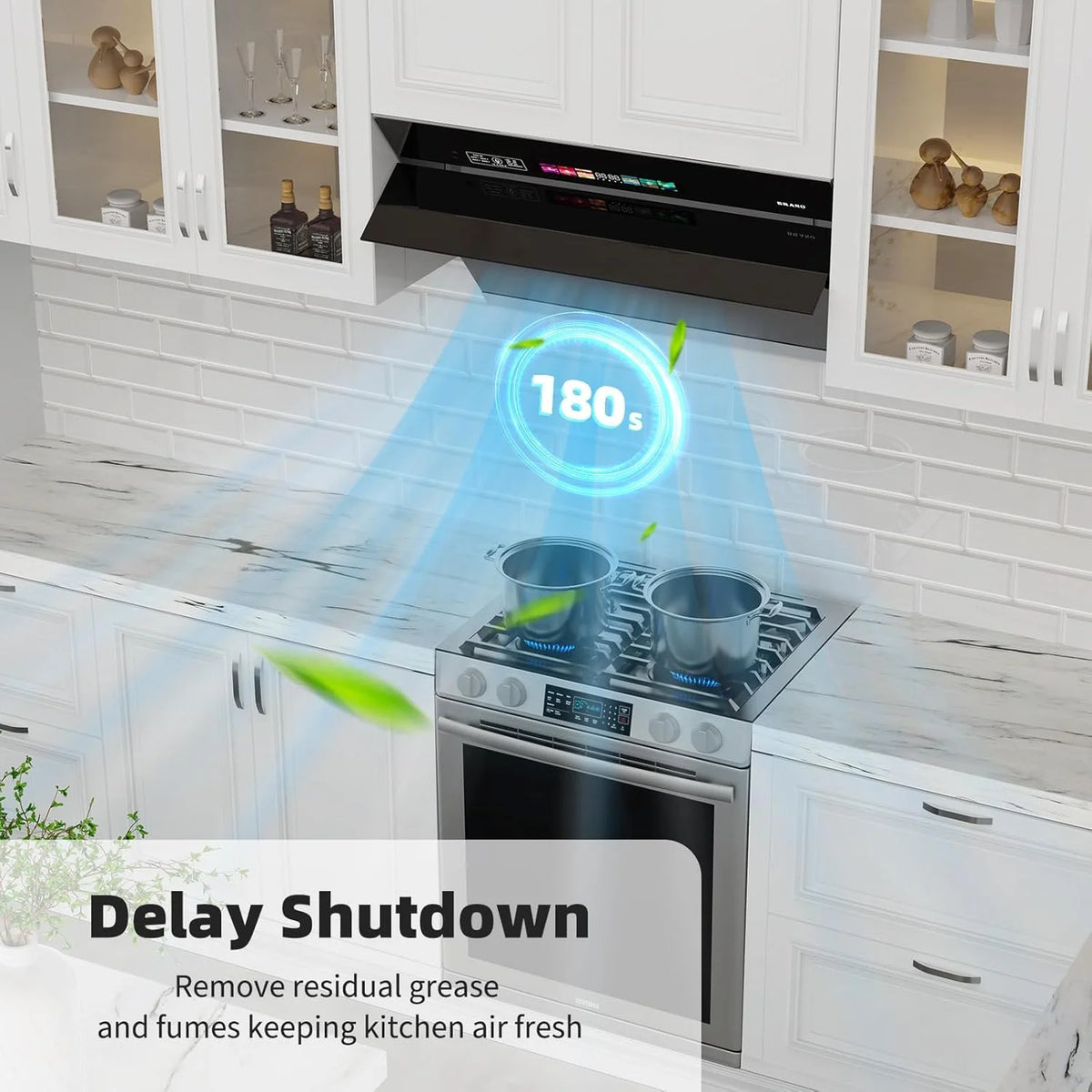 Range Hood 30 inch with 900CFM, Voice/Gesture Sensing/Touch Control Panel, Unique Side-Draft Design for Under Cabinet Modern Kitchen Hood, Ducted/Ductless Convertible