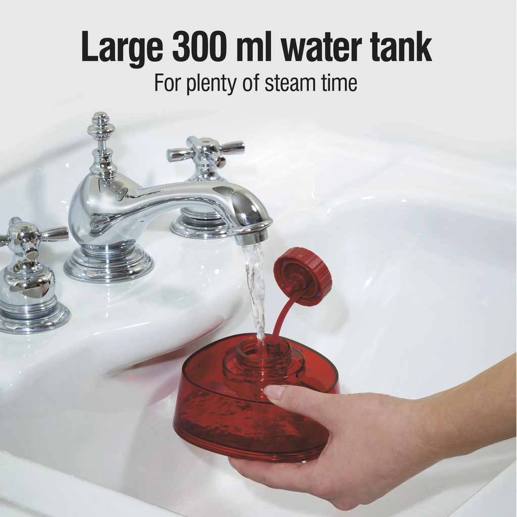 CHI LAVA Ceramic Plate Garment Steamer for Clothes with Fabric Brush, 2 Steam Modes, 1600 Watts, Red