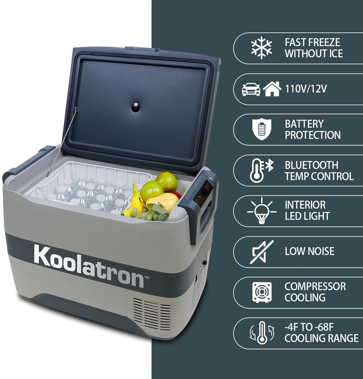 Koolatron 12V Portable Freezer/Refrigerator w/ Bluetooth 42 qt (40L)