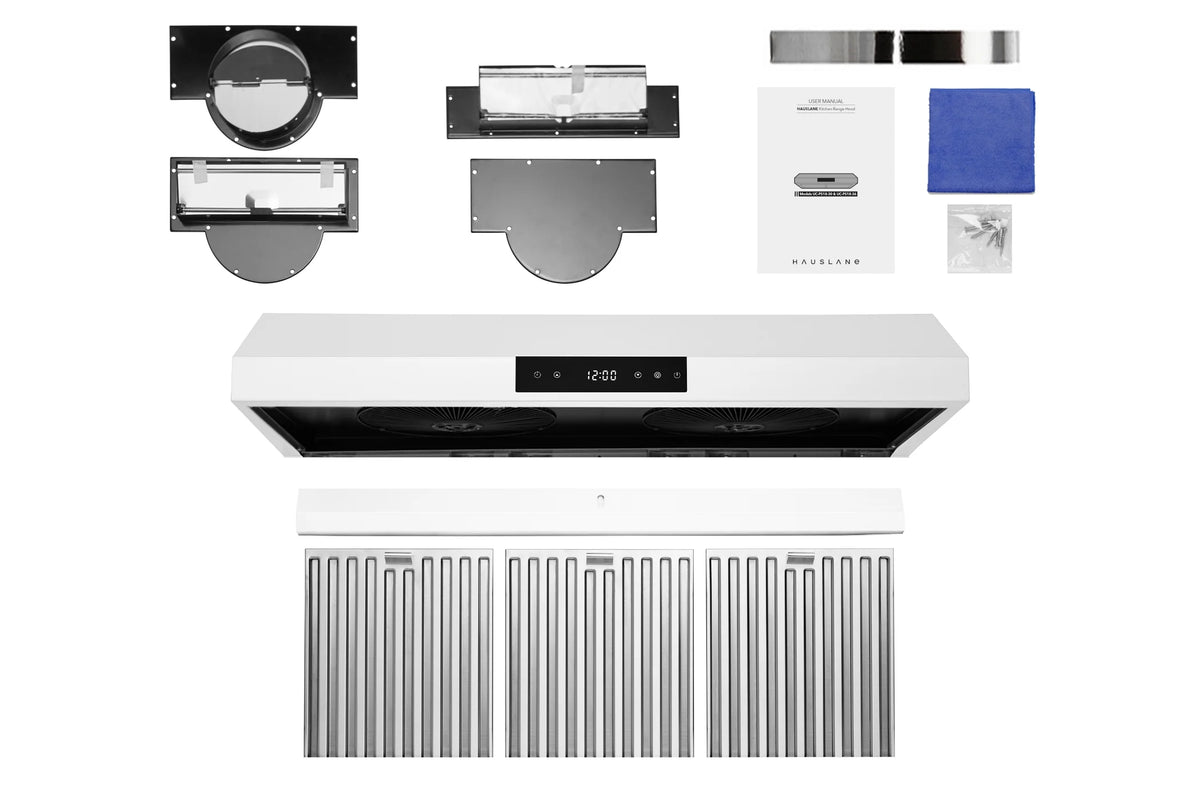 Hauslane | Chef Series 36" PS18 Under Cabinet Range Hood, Stainless Steel | Pro Performance | Contemporary Design, Touch Screen, Dishwasher Safe Baffle Filters, LED Lamps, 3-Way Venting
