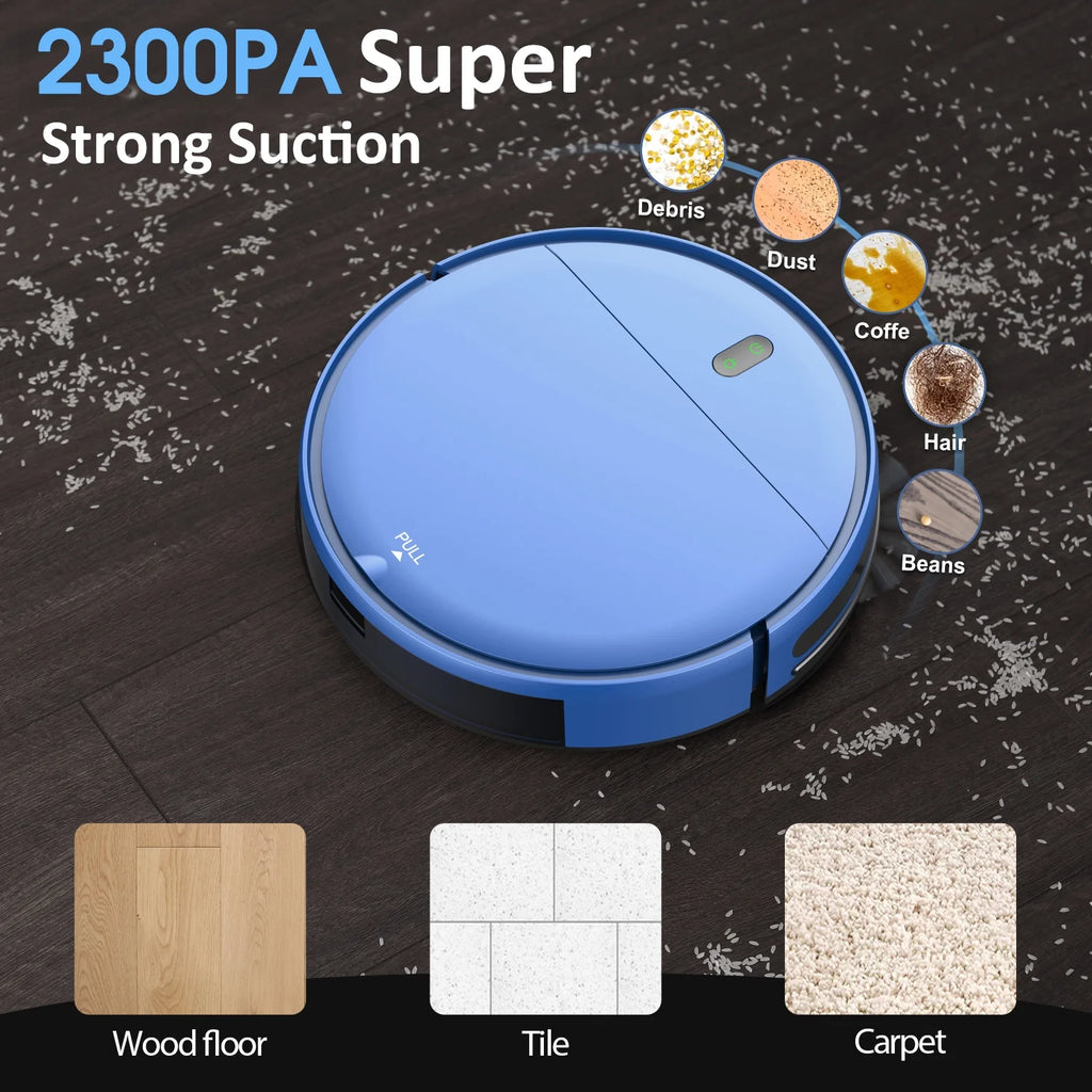ONSON Robot Vacuum and Mop Combo, 2 in 1 Mopping Robotic Vacuum with Schedule, App/Bluetooth/Voice, Max Suction 2000Pa, Self-Charging Robot Vacuum Cleaner 04
