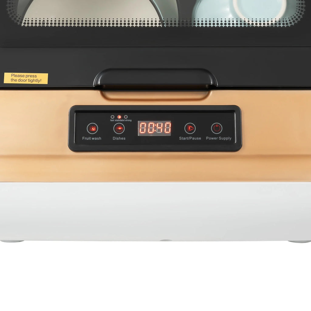 Compact Countertop Dishwasher Portable Mini Dish Washer 4 Washing Programs 110V 800W Dishwasher Machine with 3 Washing Programs for Dishes Knives Forks Spoons Chopsticks Cups