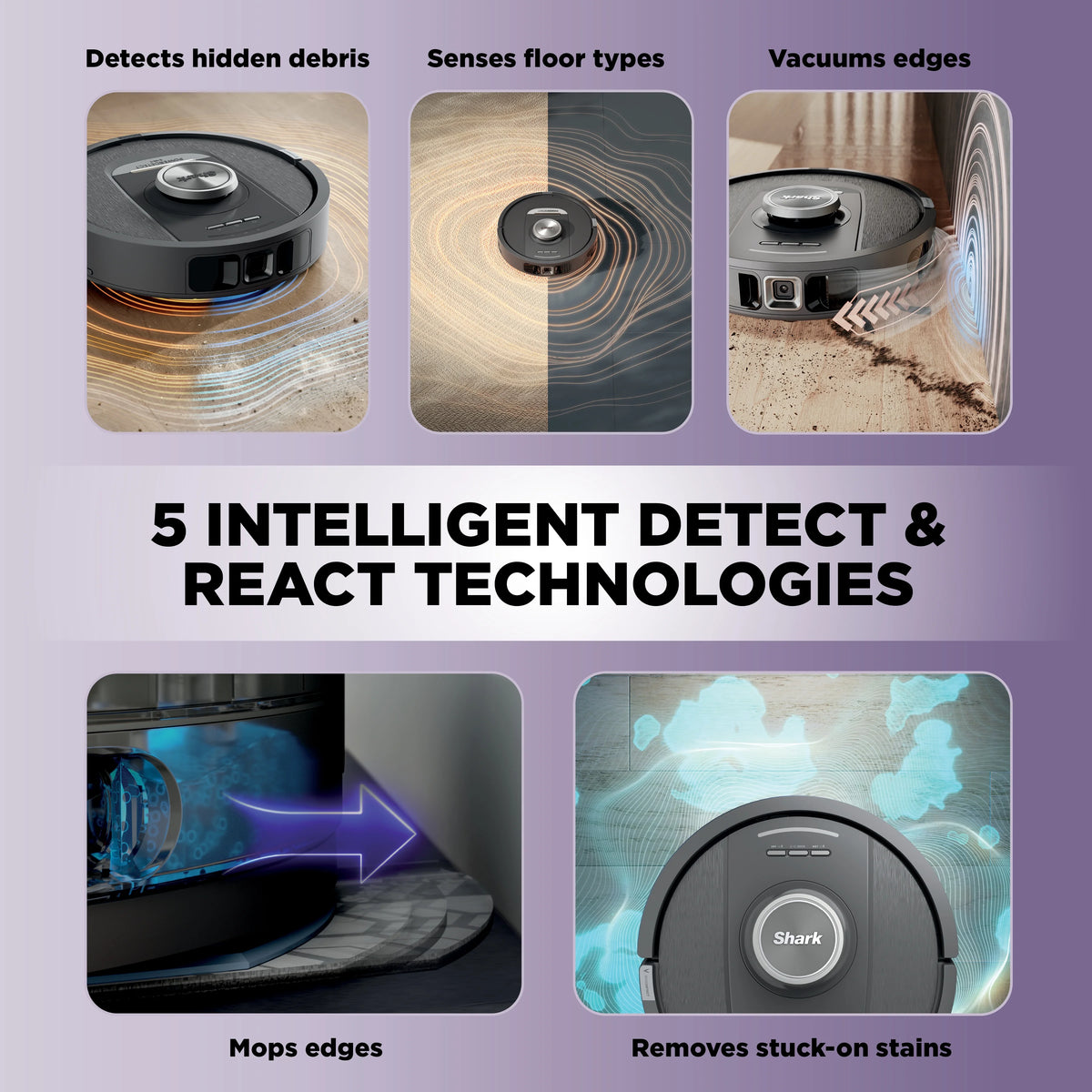 Shark PowerDetect? NeverTouch? Robot Vacuum and Mop, Self-Empty & Self-Refill, Bagless, 60-Day Debris Capacity HEPA Base, 30-Day Capacity Refill Tank, Pad Dry, RV2820YE