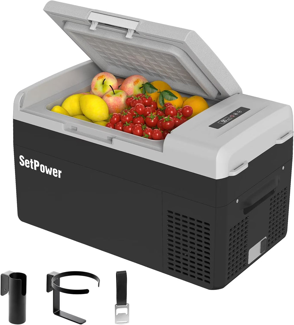 Setpower FC20 Portable Refrigerator, Black, 21 Quart, 12V