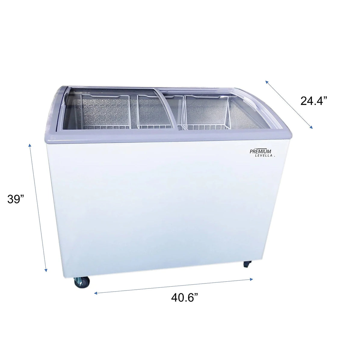 Premium Levella 7.4 cu. ft. Curved Glass Top Chest Freezer White (PFR740G)