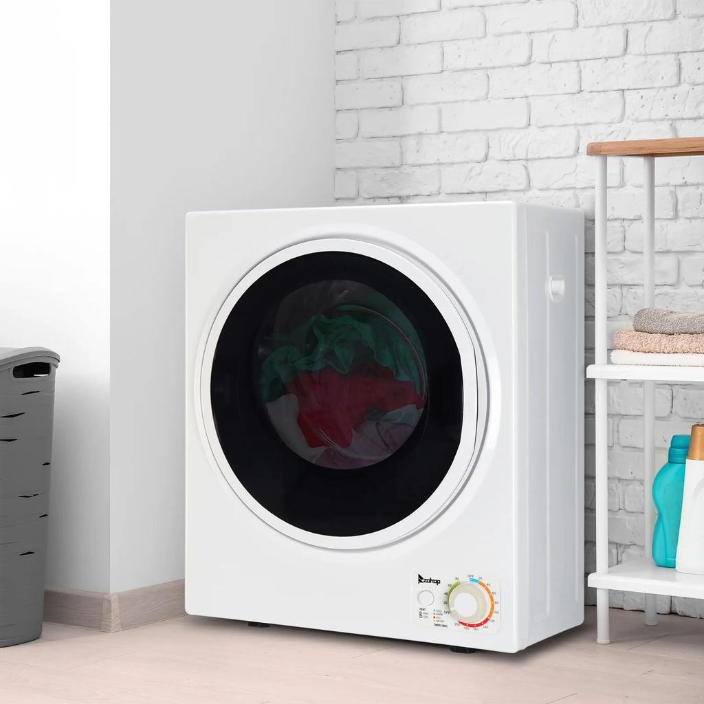 GYM25-78 Compact Portable Household clothes Dryer 1.6cuft with Stainless Steel Drum Black and White 120V MECHANICAL Control ETL Certification