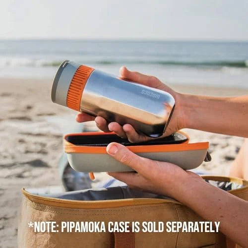 Pipamoka Portable Coffee Maker, Coffee brewer, All-in-one Vacuum Pressured，Insulated Travel Mug, Hand Powered and  Pressure Brewer, Stainless Steel Thermo Cup, 10 fl oz