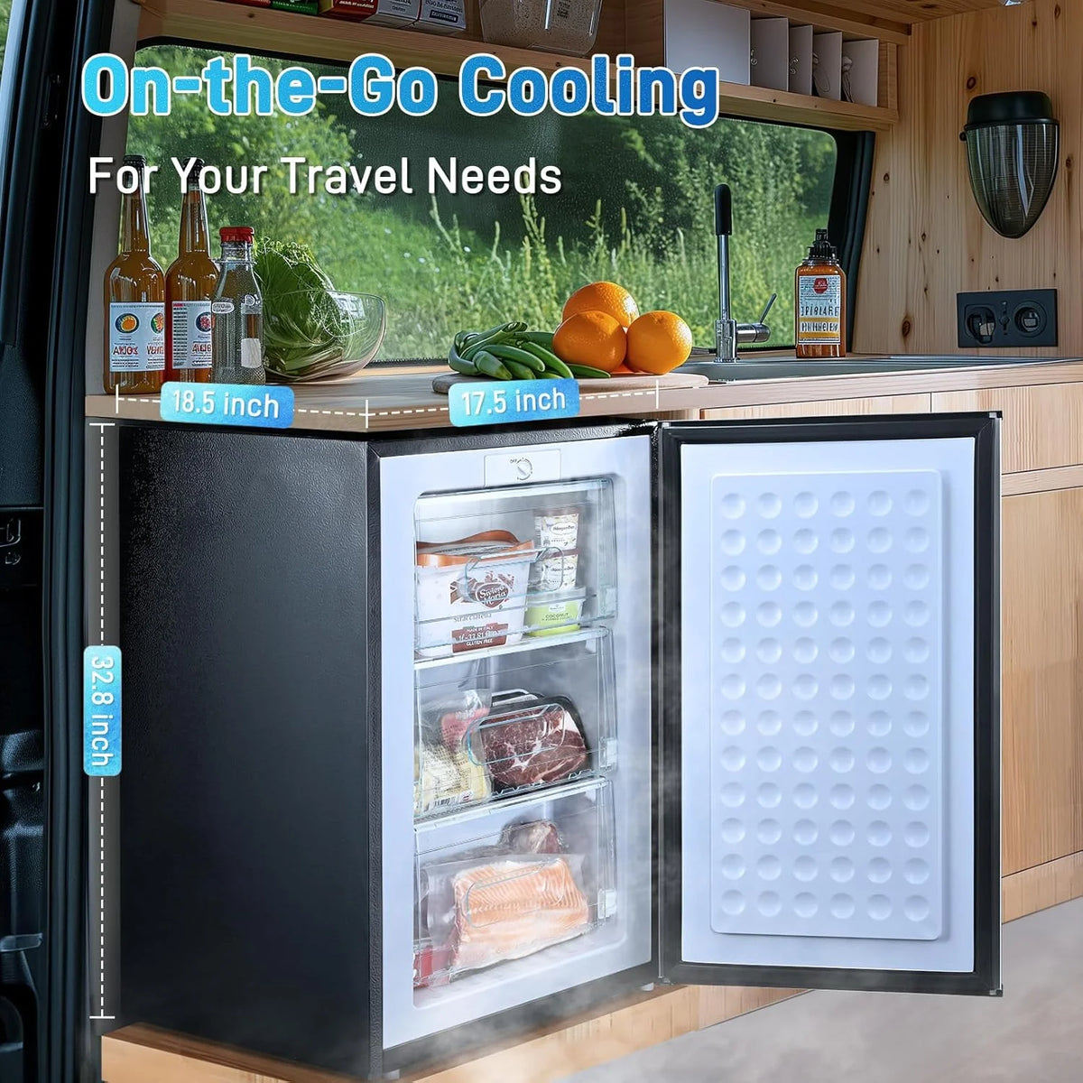 Upright Freezer , 3.0 Cu.ft Compact Upright Freezer with Adjustable Thermostat, Mini Freezer with Reversible Stainless Steel Single Door, Silver