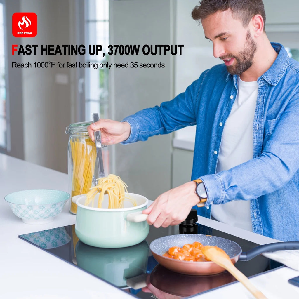 GASLAND 21 in 2 Elements Radiant Electric Cooktop with 9 Heating Levels, Smooth Surface, 240V
