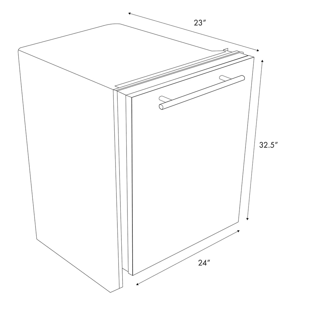Zline Dw-H-24 24" Wide 20 Place Setting Energy Star Rated Built-In Top Control Dishwasher