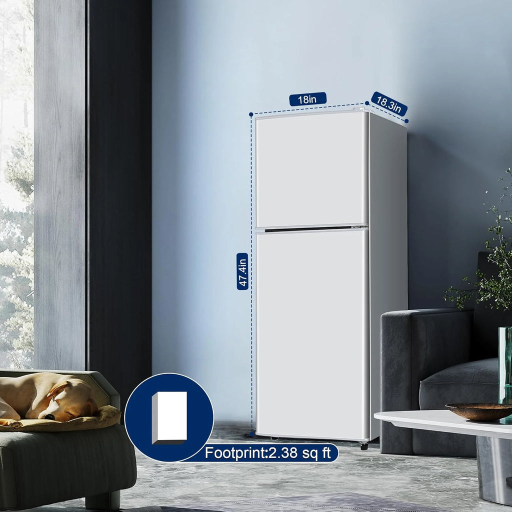 GGTB 4.8 Cu. Ft. Apartment Refrigerator with Freezer, Dorm Fridge with Adjustable Thermostat & Shelves, Mini Refrigerator Freezer for RV, Kitchen, Office, College, Black
