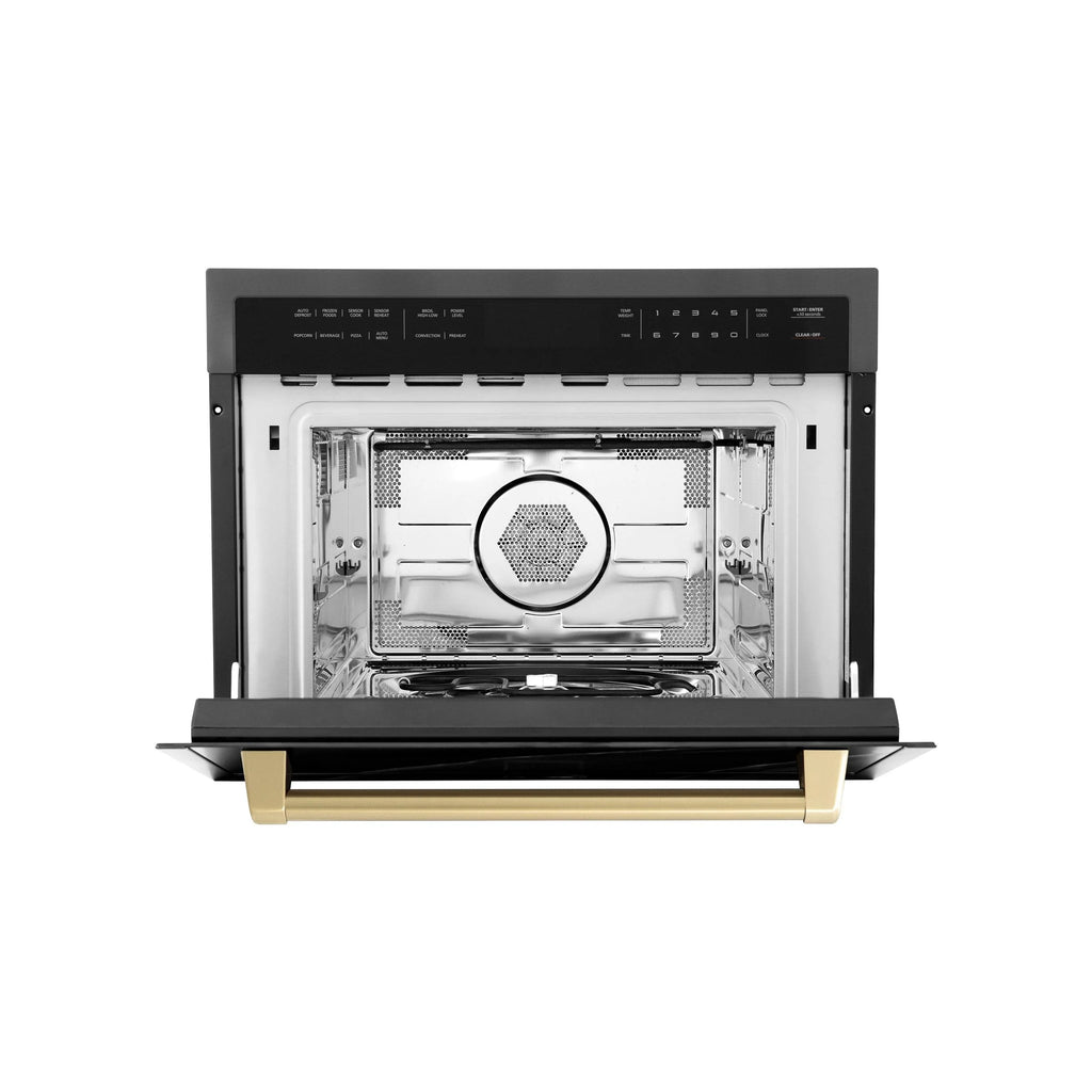 ZLINE Autograph Edition 24" 1.6 cu ft. Built-in Convection Microwave Oven in Stainless Steel and Matte Black Accents