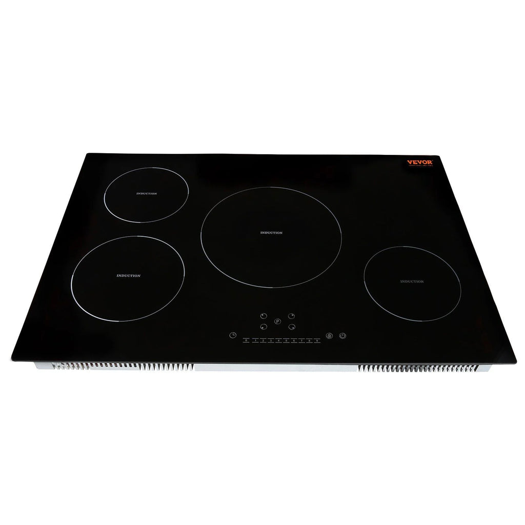 HCY Electric Cooktop, 4 Burners, 30'' Induction Stove Top, Built-in Magnetic Cooktop 7500W, 9 Heating Level Multifunctional Burner, LED Touch Screen with Child Lock & Over-Temperature Protection