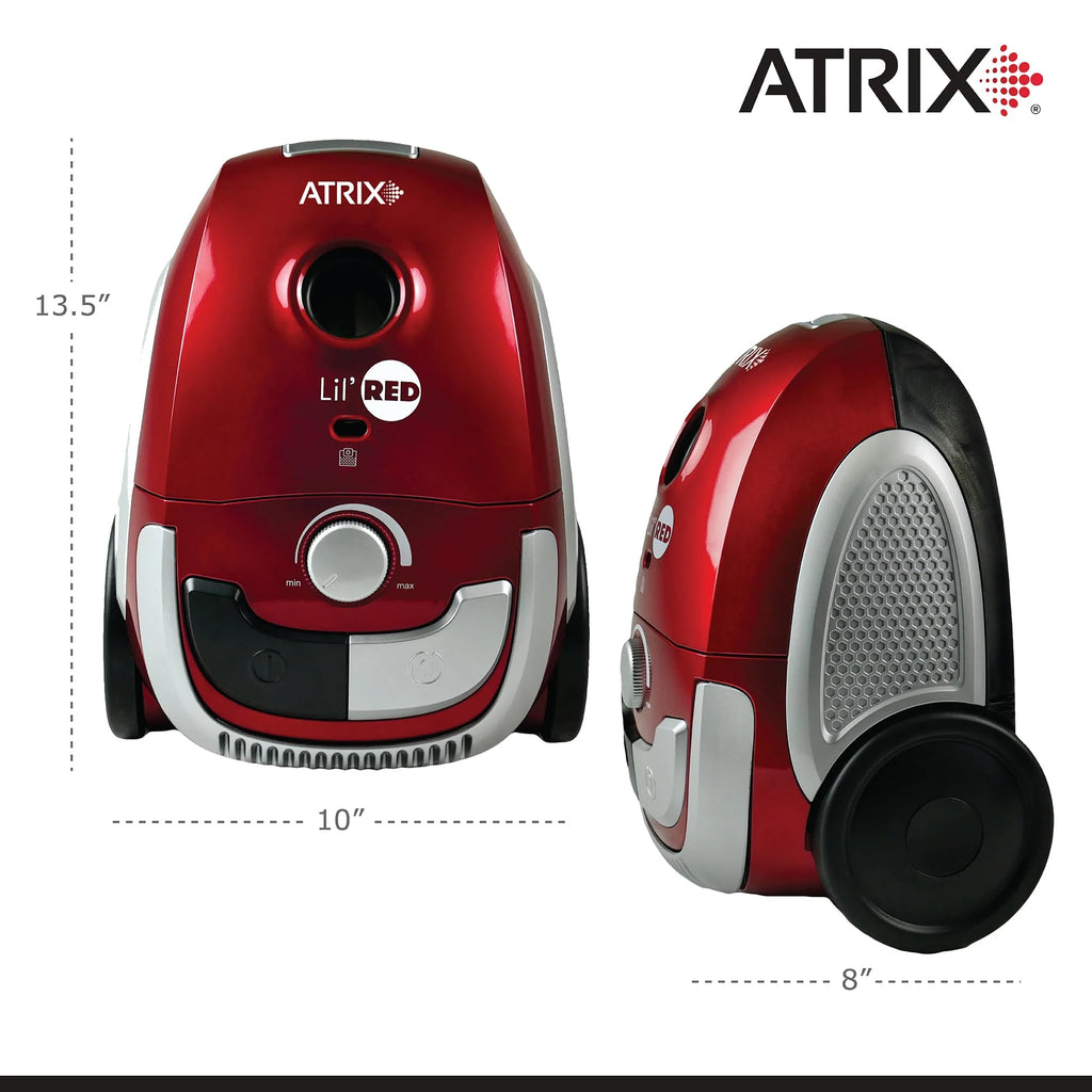 Atrix Red Lil Portable Canister Vacuum w/ 2 Quart HEPA Filter & Variable Speed Motor, Premium Bundle Premium Bundle Lil Red Vacuum