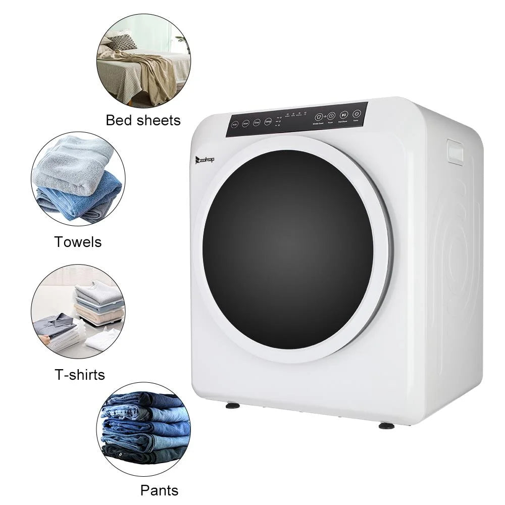 Zimtown 13lbs White Stainless Electric Dryer, LCD display, Ultraviolet sterilization