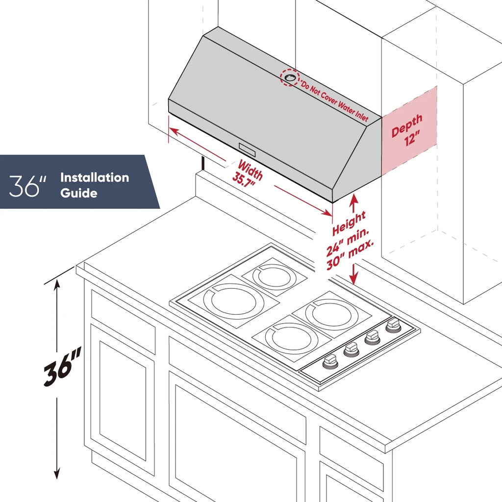 Pacific Trusteam Under Cabinet Hood SC8830BS Bundle with Pacific SUS304 Deflector Board��