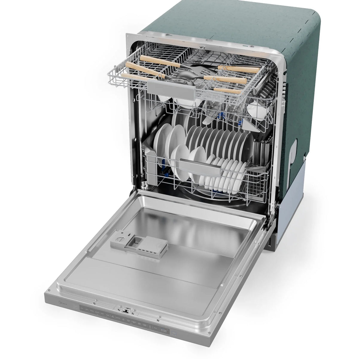 Midea Ultra-Quiet, Built-in dishwasher with Wi-Fi and Targeted Wash Zones, MDT24P5AST, Stainless Steel