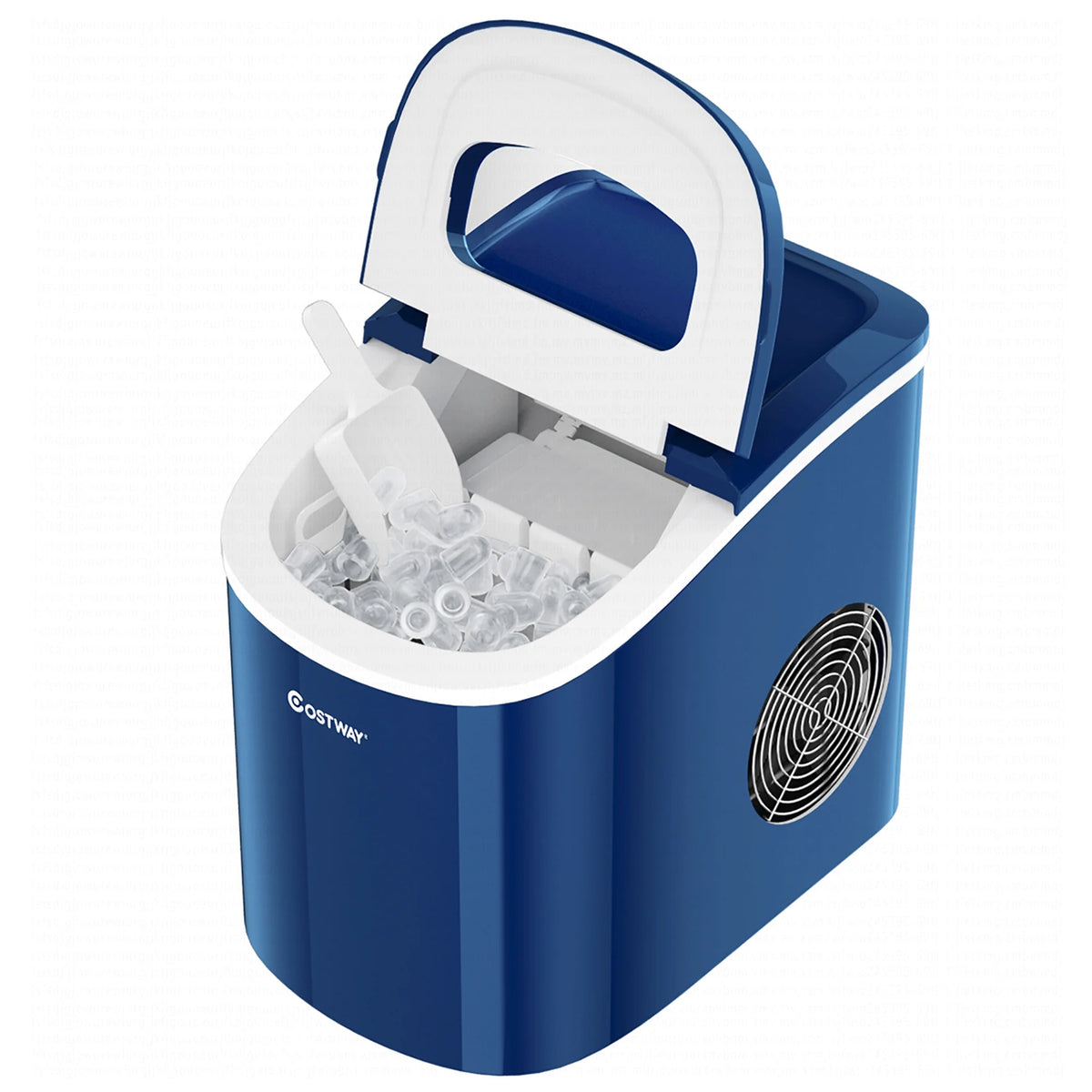 Costway Silver Portable Compact Electric Ice Maker Machine Mini Cube 26lb/Day