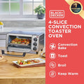 4-Slice Convection Oven - Stainless Steel, Curved Interior Fits a 9 Inch Pizza