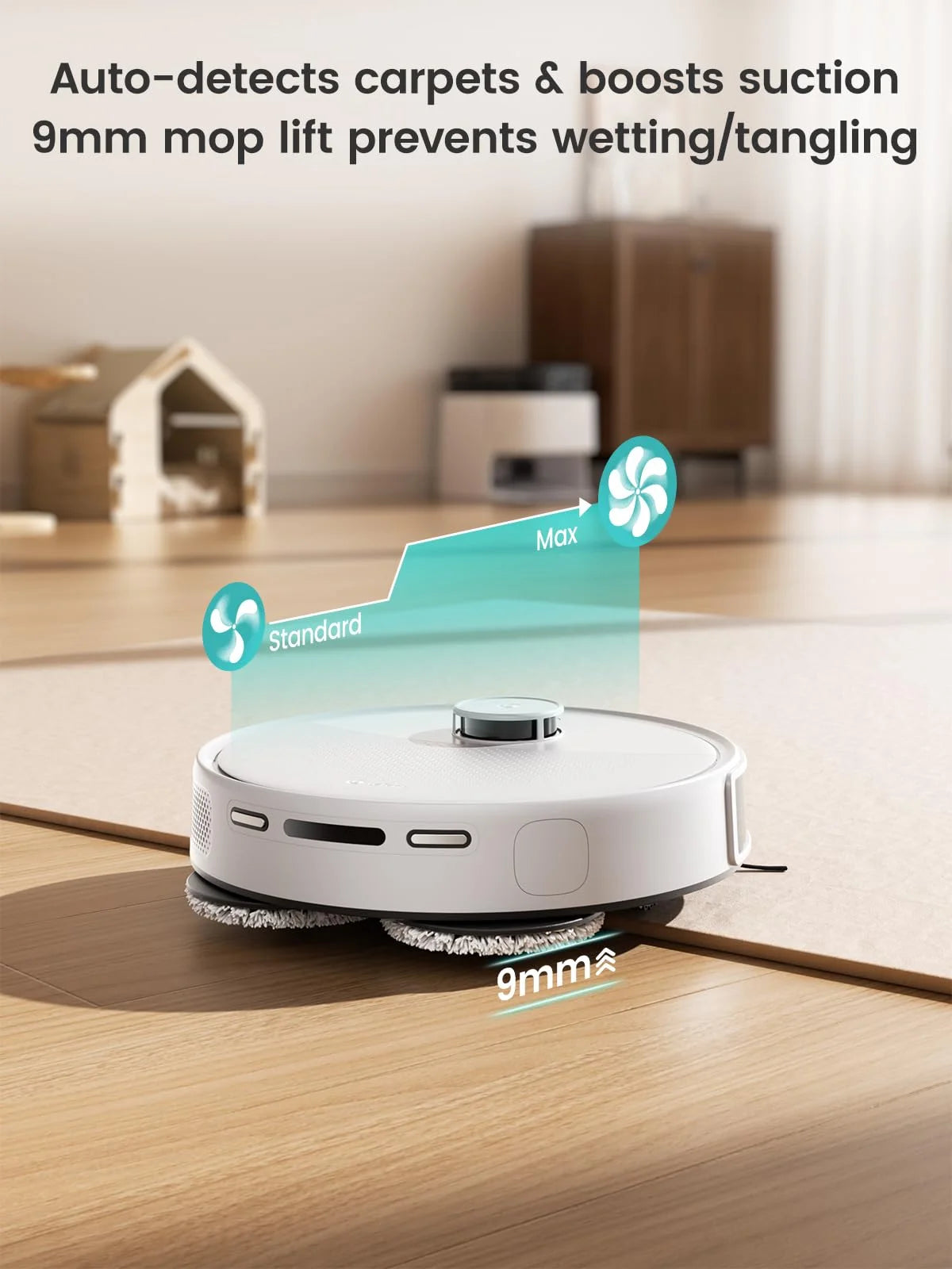 Lefant M3 Robot Vacuum and Mop, 12,000Pa Suction, All-in-One Base Station, Anti-Tangle Brushes & Dual Spinning Mop, 113��F Hot Water Auto Mop Washing & Cool Air Drying, Self-Emptying & Refilling