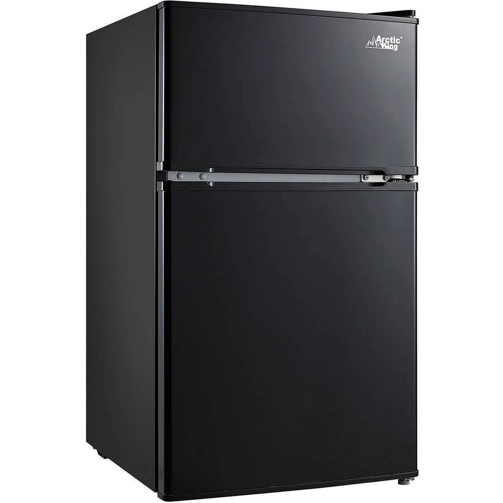Arctic King 3.2 Cu ft Two Door Mini Fridge with Freezer, Stainless Steel, E-Star