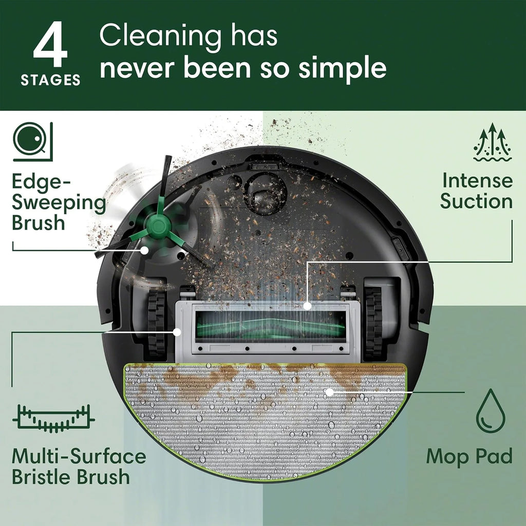 iRobot Roomba 105 Combo Robot Vacuum & Mop LiDAR, Alexa, Strong Suction - NEW