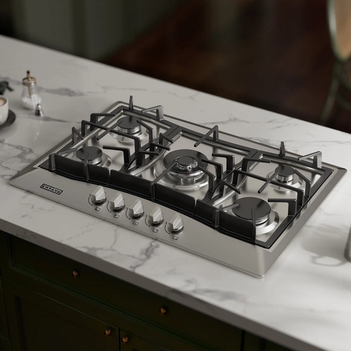 Empava 30'' Built-in Gas Stove Top - Stainless Steel LPG Natural Gas Cooktop - 5 Sealed Burners