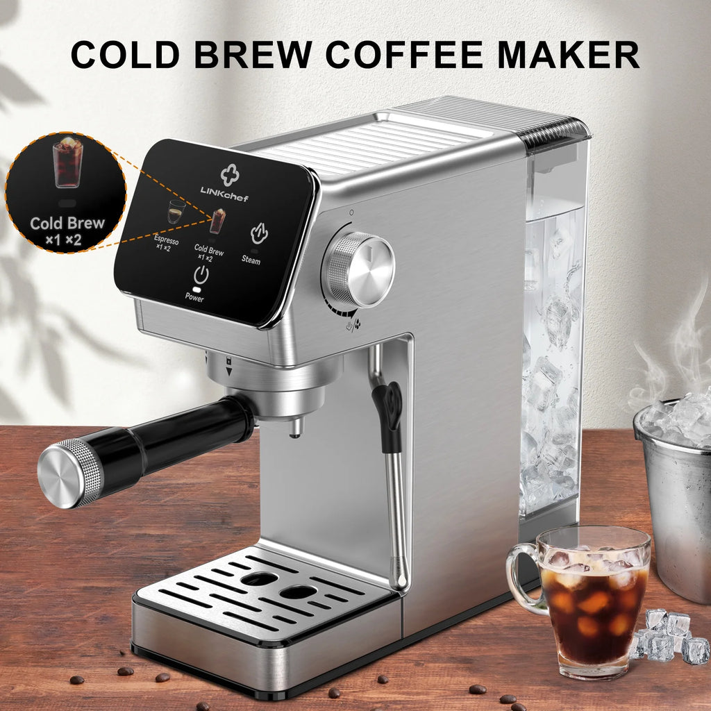 LINKChef Espresso Machine 20 Bar, Professional Espresso Maker with Milk Frother Steam Wand