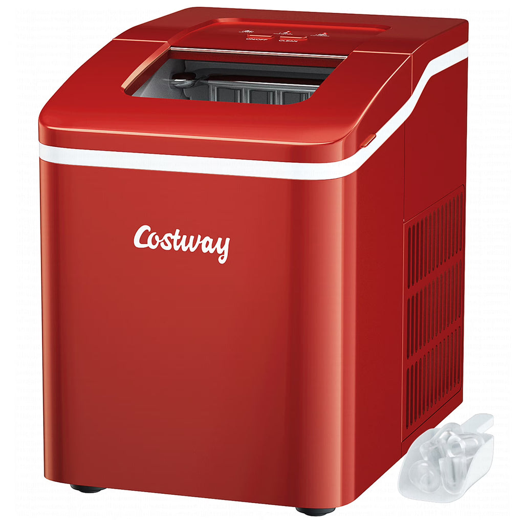 Costway Portable Ice Maker Machine Countertop 26Lbs/24H Self-cleaning w/ Scoop Green
